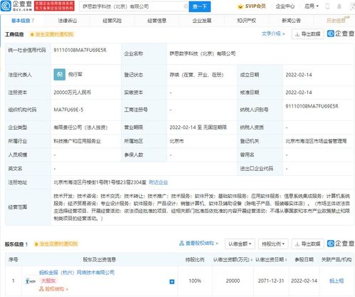 螞蟻金服成立數字科技公司，注冊資本2億元深耕信息系統集成服務